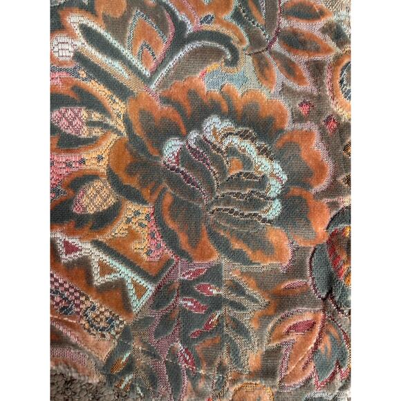 Vintage 90s Willowbend Floral Tapestry Vest Brown Rust Green Western Medium - Picture 8 of 9